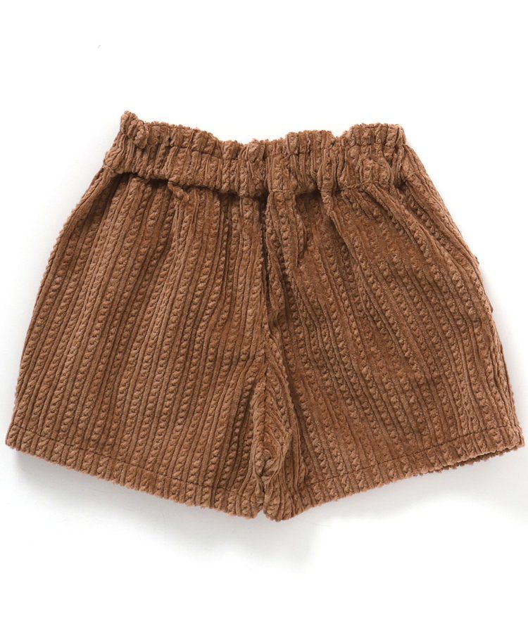 日本 apres les cours - 蝴蝶結口袋燈芯絨短褲-葡萄紫