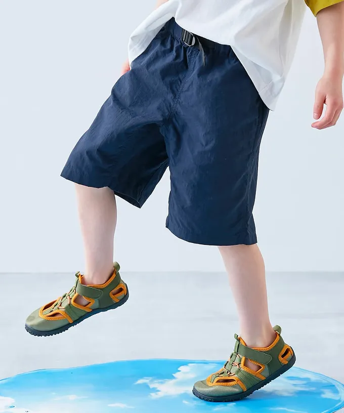 日本 devirock - 水陸二用 帥氣束腰玩水五分褲-深卡其