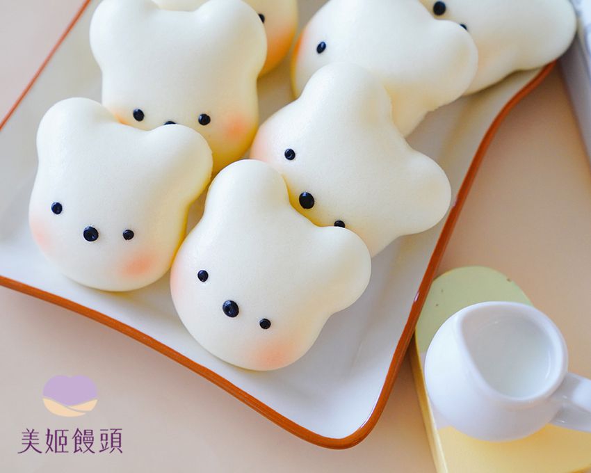 美姬饅頭 - 迷你小熊無糖鮮乳造型饅頭 (12入)-20g