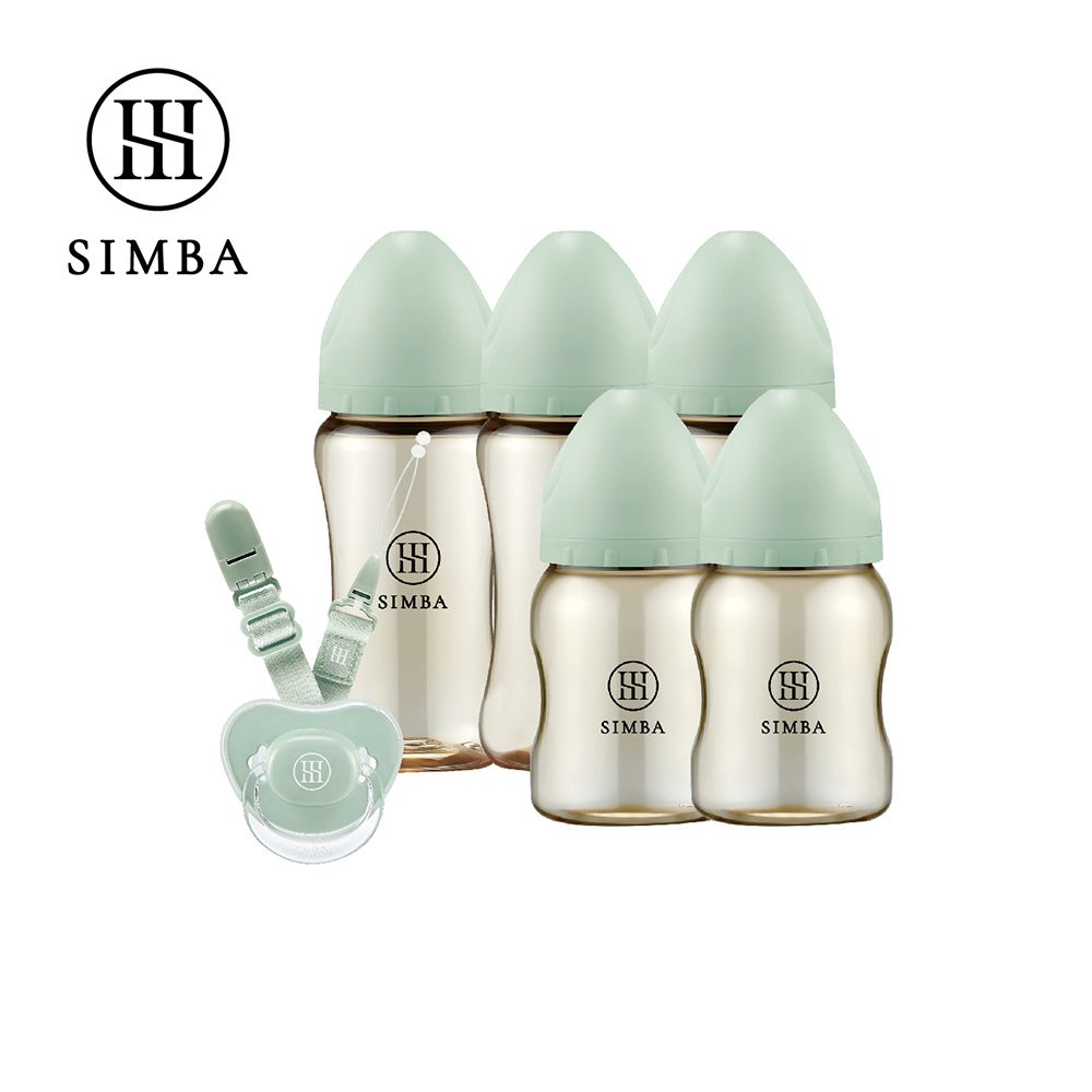 蘊蜜鉑金PPSU寬口奶瓶哺育安撫全能組-小流量新生適用-綠沐