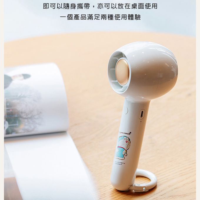 REMAX - 哆啦A夢手持桌立風扇-小叮噹粉色