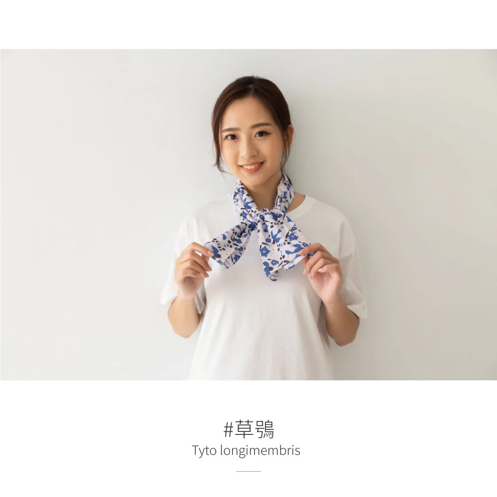 貝柔 Peilou - 灣的貨冰涼巾-台灣藍鵲-花色 (28 x 90 cm)