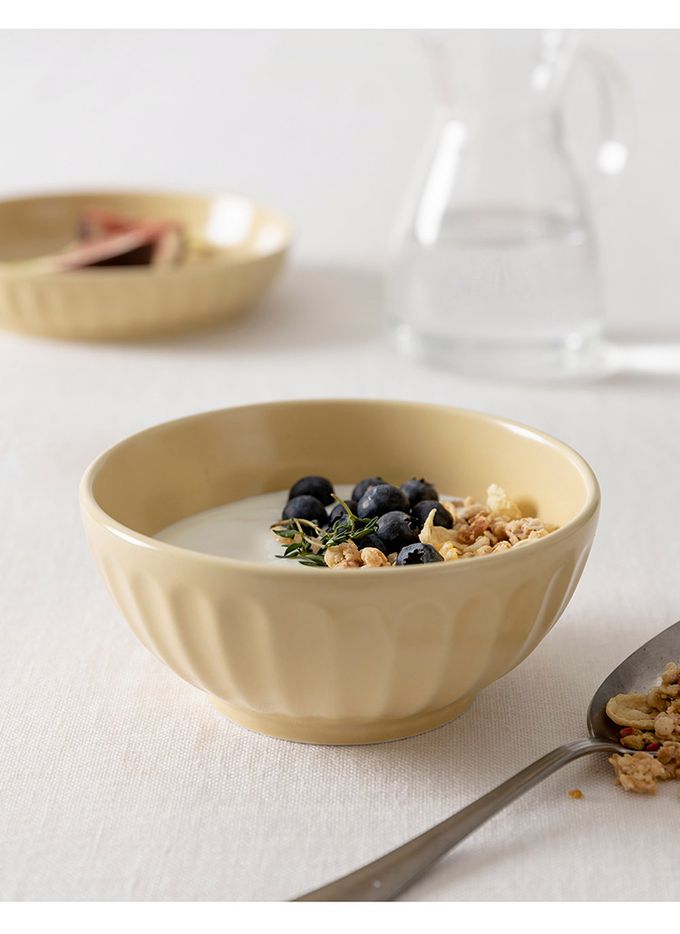 韓國 SSUEIM - Mild Matte系列溫柔時光陶瓷湯碗2件組13cm (奶油黃)