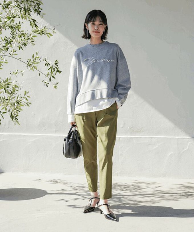 日本 Bab - 接觸冷感 UVcut定番美腳九分褲-葡萄紫