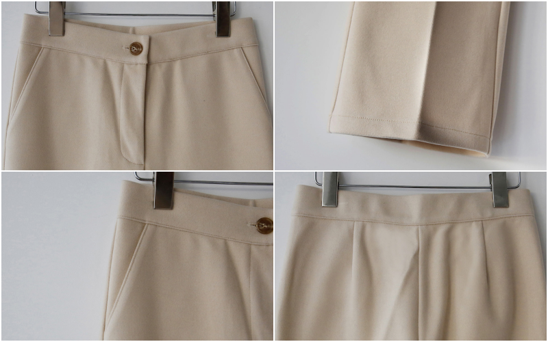 韓國 ENVYLOOK - 打褶修身西裝褲-黑