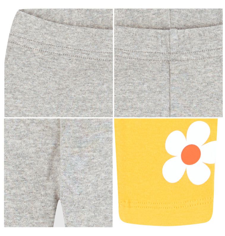 韓國 HEJMINI - 小白花拼接色內搭褲-白X紫