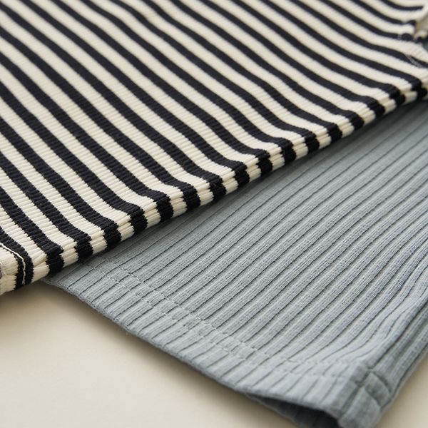 日本 Lycee mine - 羅紋俏皮蕾絲短袖上衣-黑