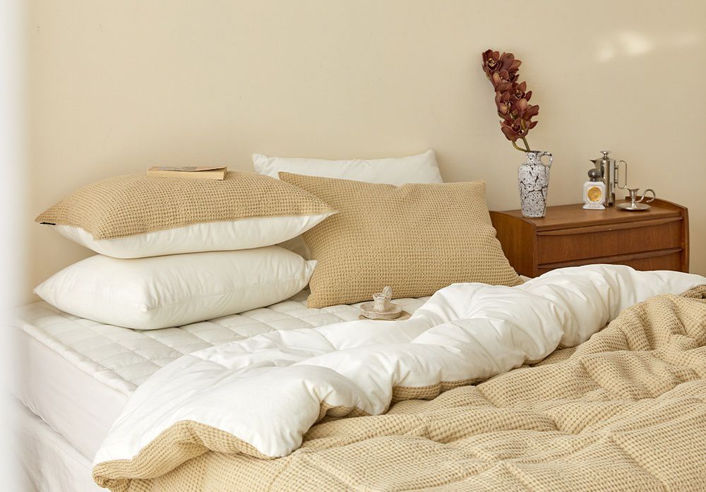 韓國 Maatila - 可水洗天絲莫代爾鬆餅棉被-花生