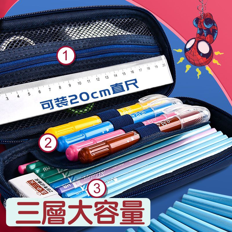 防水3D立體大容量鉛筆盒-卡通人物美國隊長 (橫版)