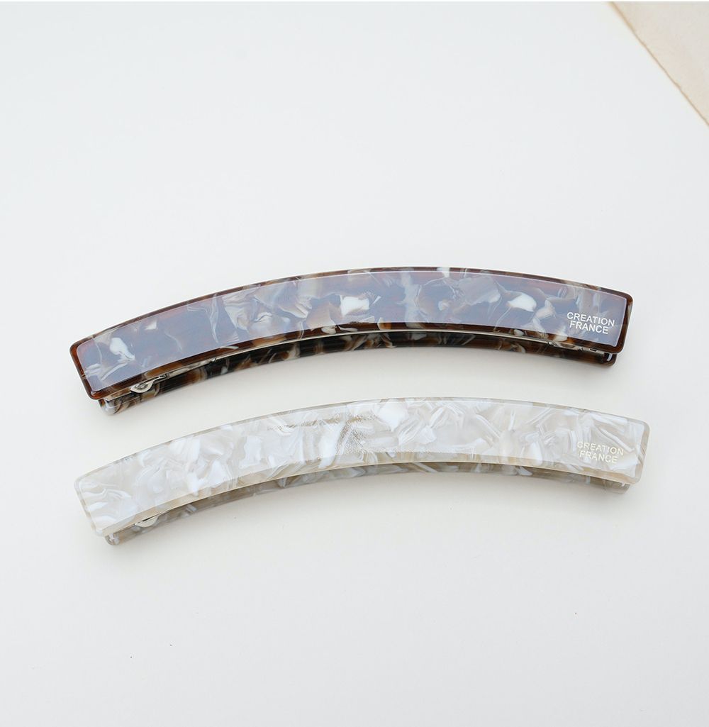 韓國 Soo&Soo - 正韓製CREATION FRANCE扣式髮夾-黑