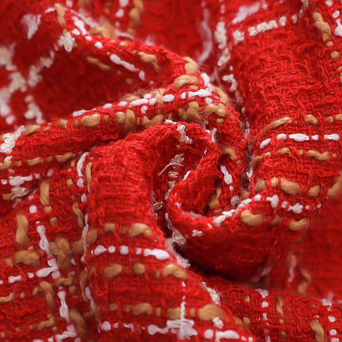 加厚翻領格紋連身裙-立體熊熊-紅色