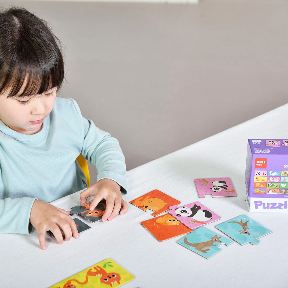 西班牙 APLI - 二分之一拼圖-動物寶寶