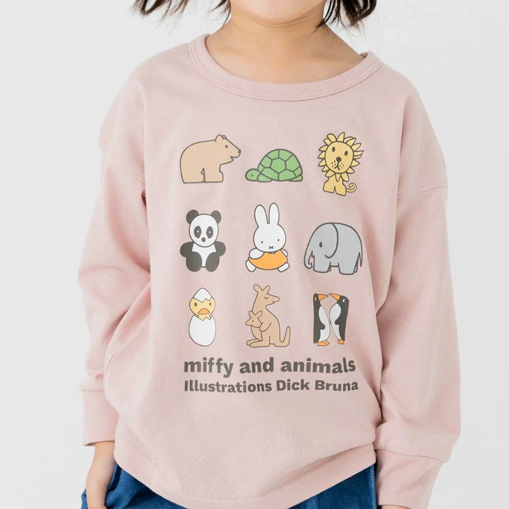 限定聯名 米飛兔印花長袖上衣-動物好朋友-粉紅