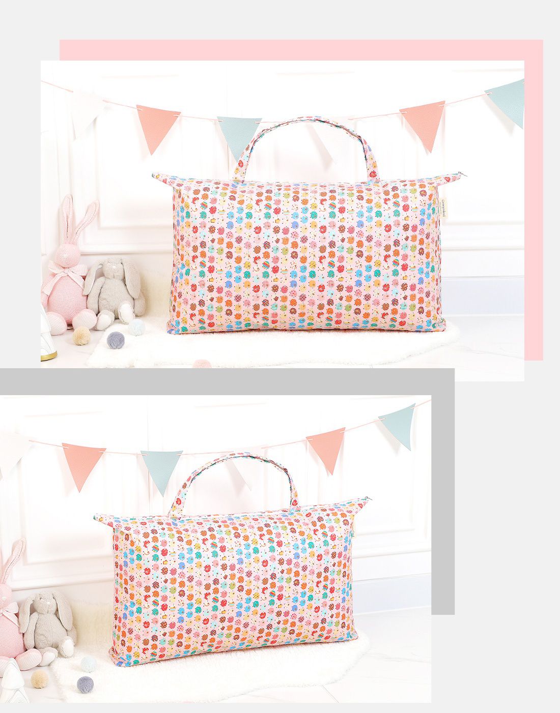 韓國 Coney Island - 雙面防水睡袋收納袋-彩色小羊 (77.5X42.5cm)