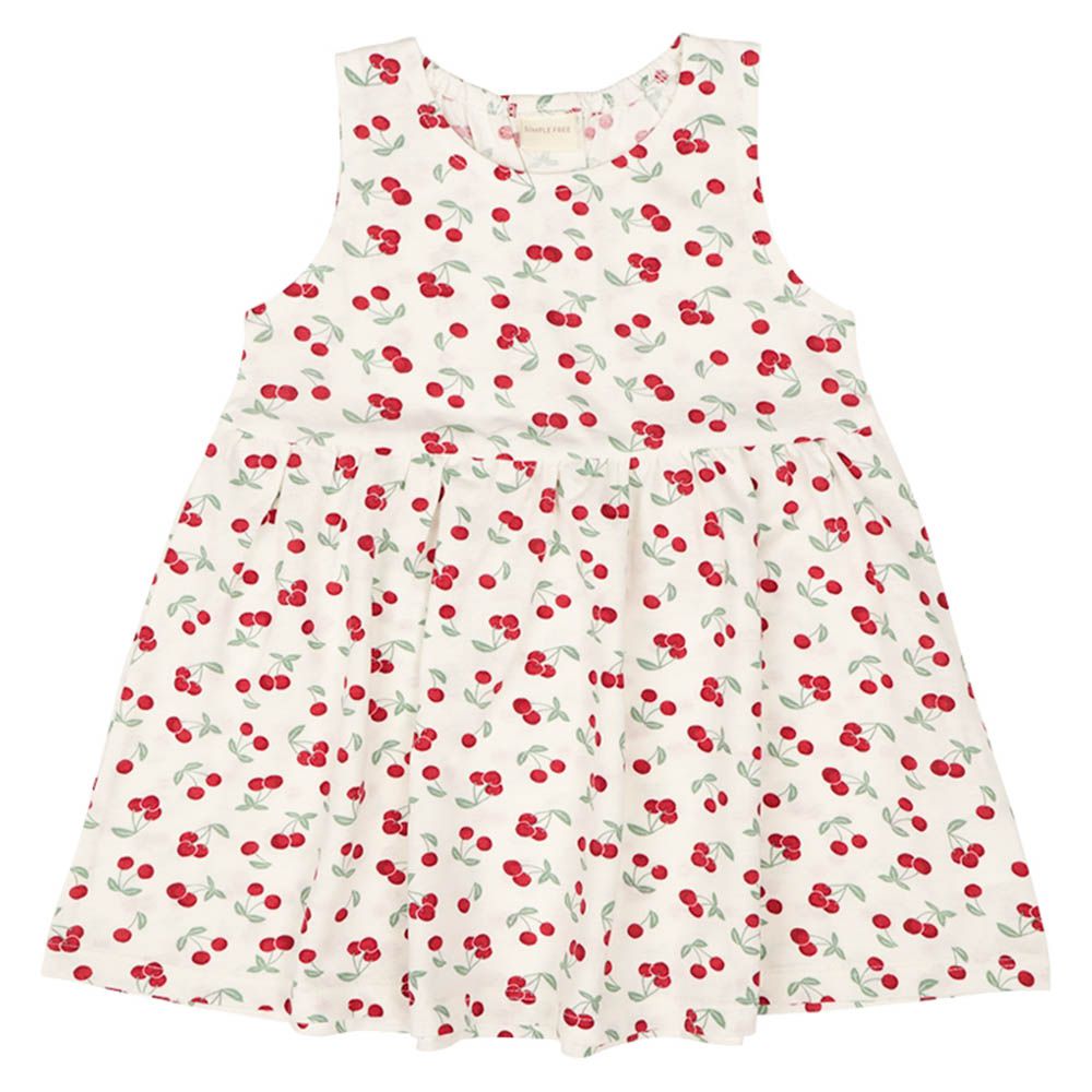 洋裝-滿版印花-紅色