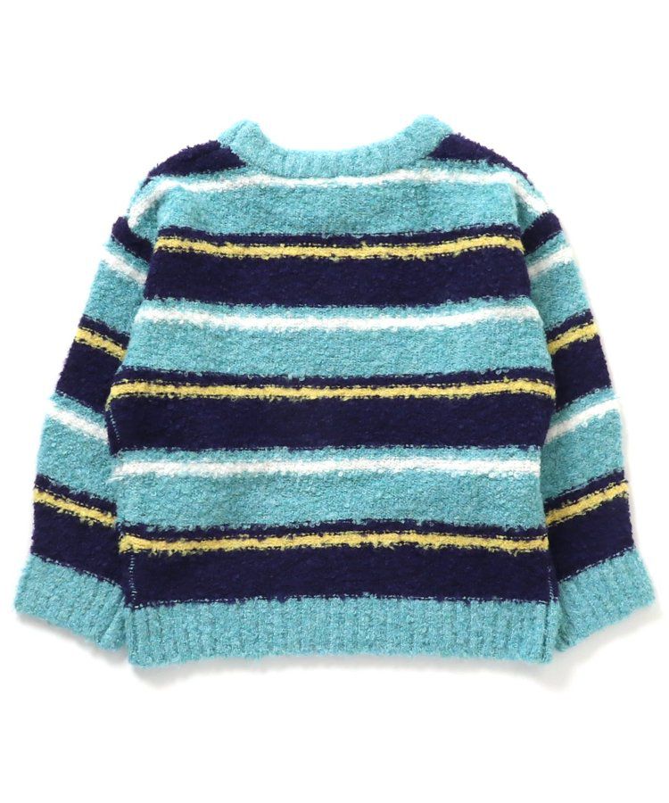 日本 BREEZE - 羊毛混紡明亮針織毛衣-彩虹條紋