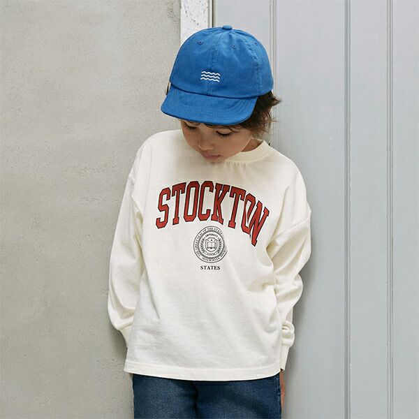 日本 b-ROOM - 定番標語百搭長袖上衣-象牙白