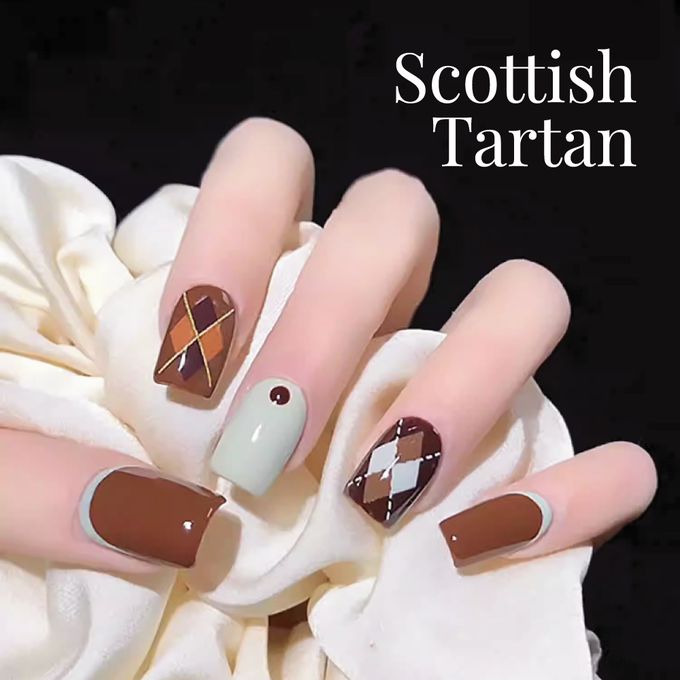 台灣 Cosplus 光妍 - nido mini 微浮雕貼紙-蘇格蘭菱格紋美甲貼(3款可選)