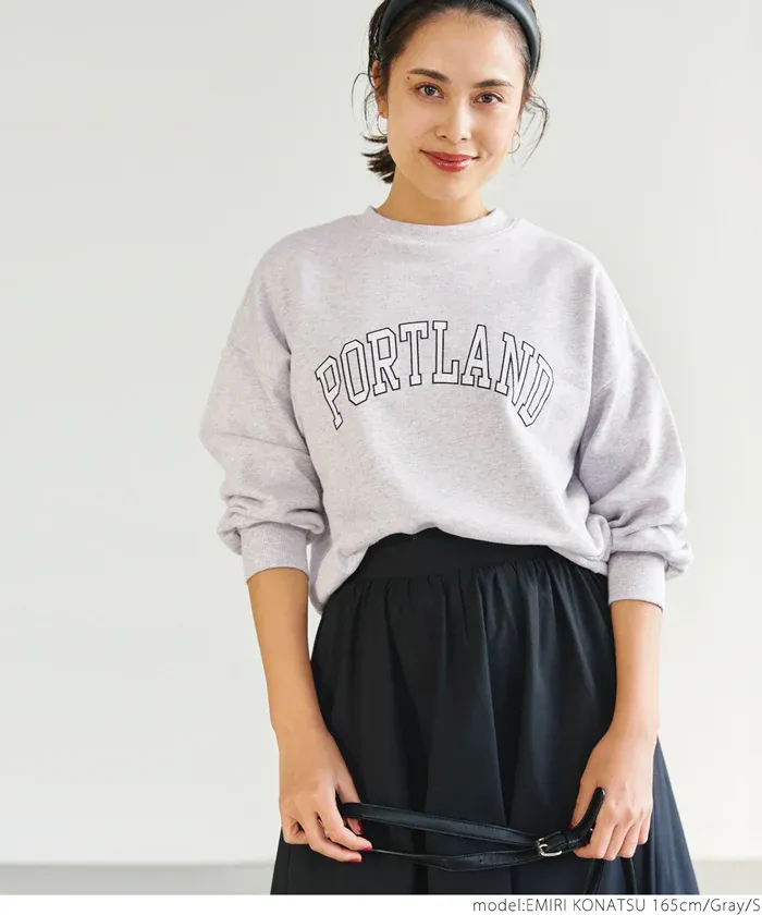 日本 COCA - 定番美式復古LOGO大學T-大人-肉桂棕