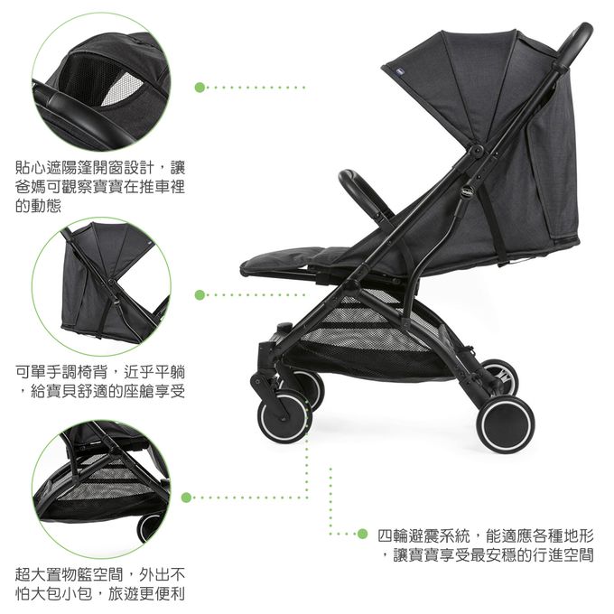 義大利 chicco - Trolleyme城市旅人秒收手推車-泡泡糖紫