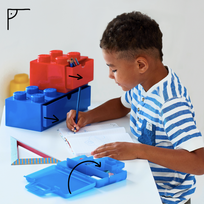 Room Copenhagen - 樂高 LEGO® 樂高桌上型四凸抽屜收納箱 (紅色)