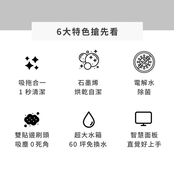 吸塵、洗地、除菌、烘乾一機搞定
