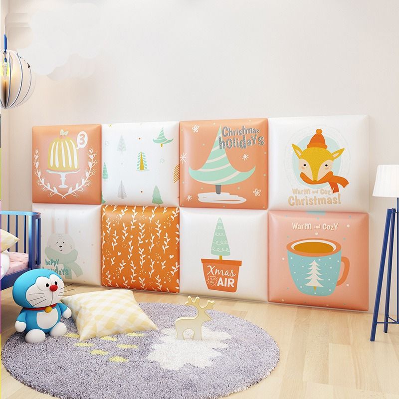 Vanibaby - 自黏式PU防撞壁貼-3片組_超厚3cm 防撞 防水 防霉 (聖誕派對系列)-款式隨機3入