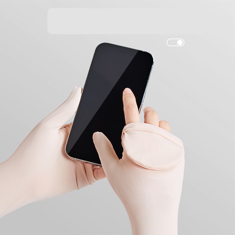 UPF50+成人冰絲涼感防曬袖套-可翻蓋款-黑色