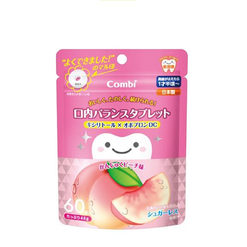 日本 Combi - teteo無糖口嚼錠-水蜜桃口味