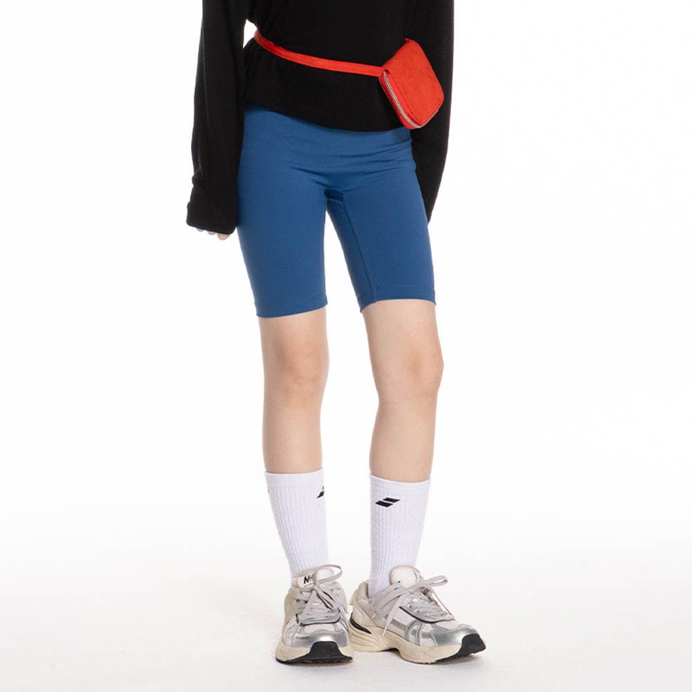 專為兒童設計彈力五分瑜珈褲/鯊魚褲-藍色