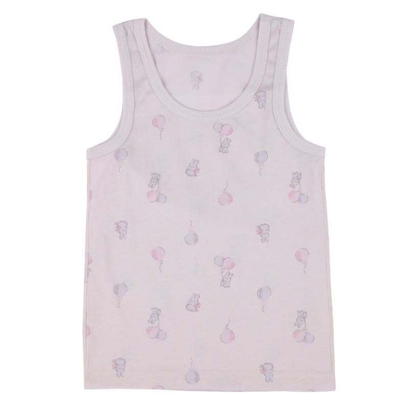 akachan honpo - 涼爽坦克背心 純棉-兔子-紫色