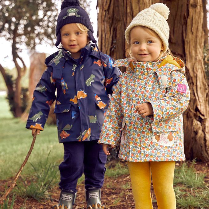 英國 JoJo Maman BeBe - 三合一多功能防水保暖外套-恐龍火箭