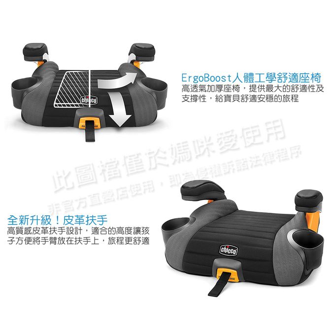 義大利 chicco - GoFit Plus汽車輔助增高座墊-大道灰