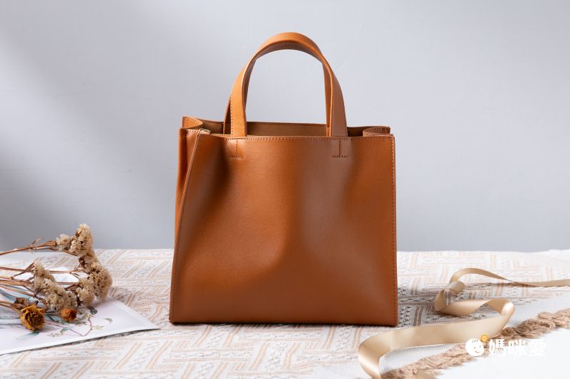 日本 MURA - [樂天NO.1] Square輕量皮革方形托特包-深可可 (26x23x16cm)