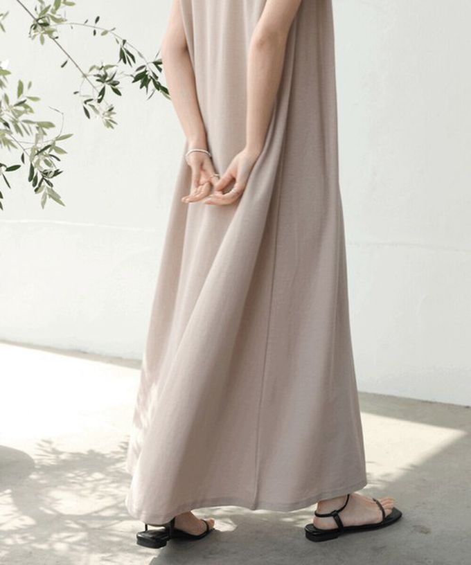 日本 Bab - 透氣嫘縈肩皺摺A字無袖洋裝-黑