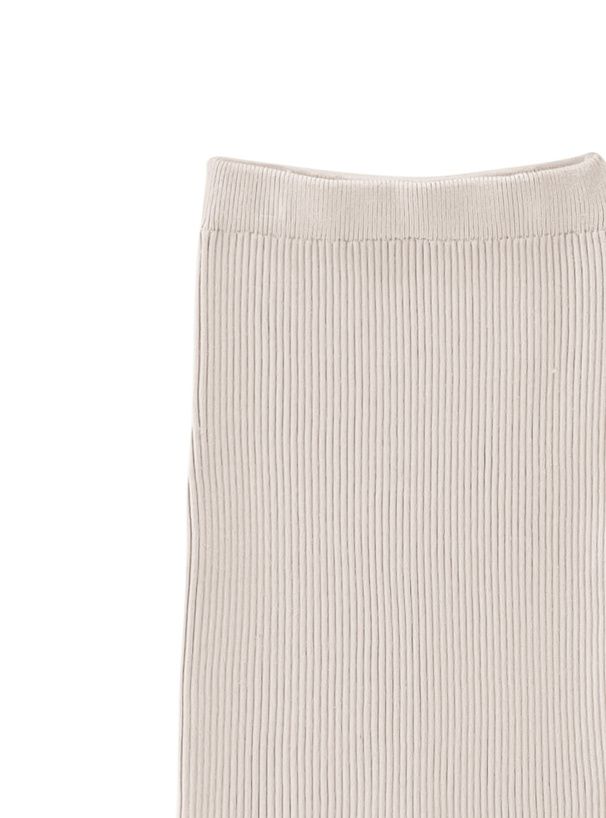 日本 GRL - 柔軟針織帽Tx長裙2件組-淺灰杏