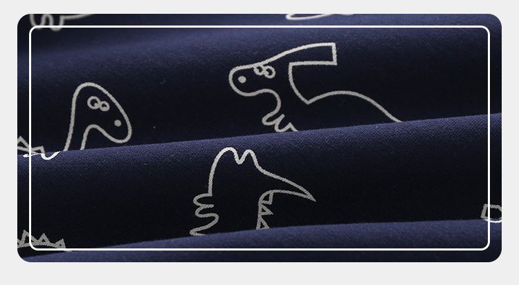 WELLKIDS - 棉質圓領長袖上衣-簡畫小恐龍-灰色