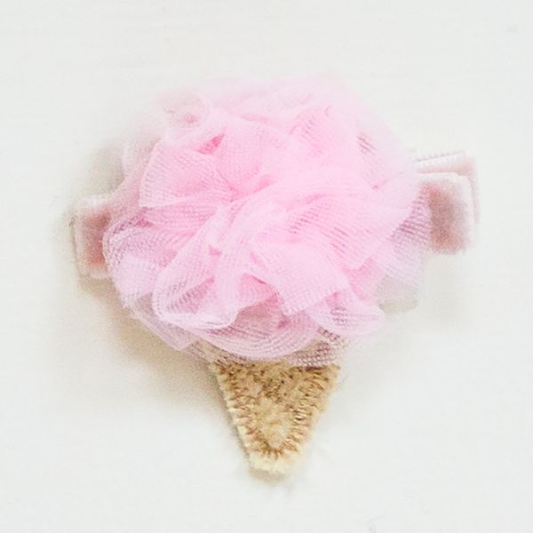 美國 Chic Baby Rose - 手工髮夾_冰淇淋款-淡粉 (單一尺寸)