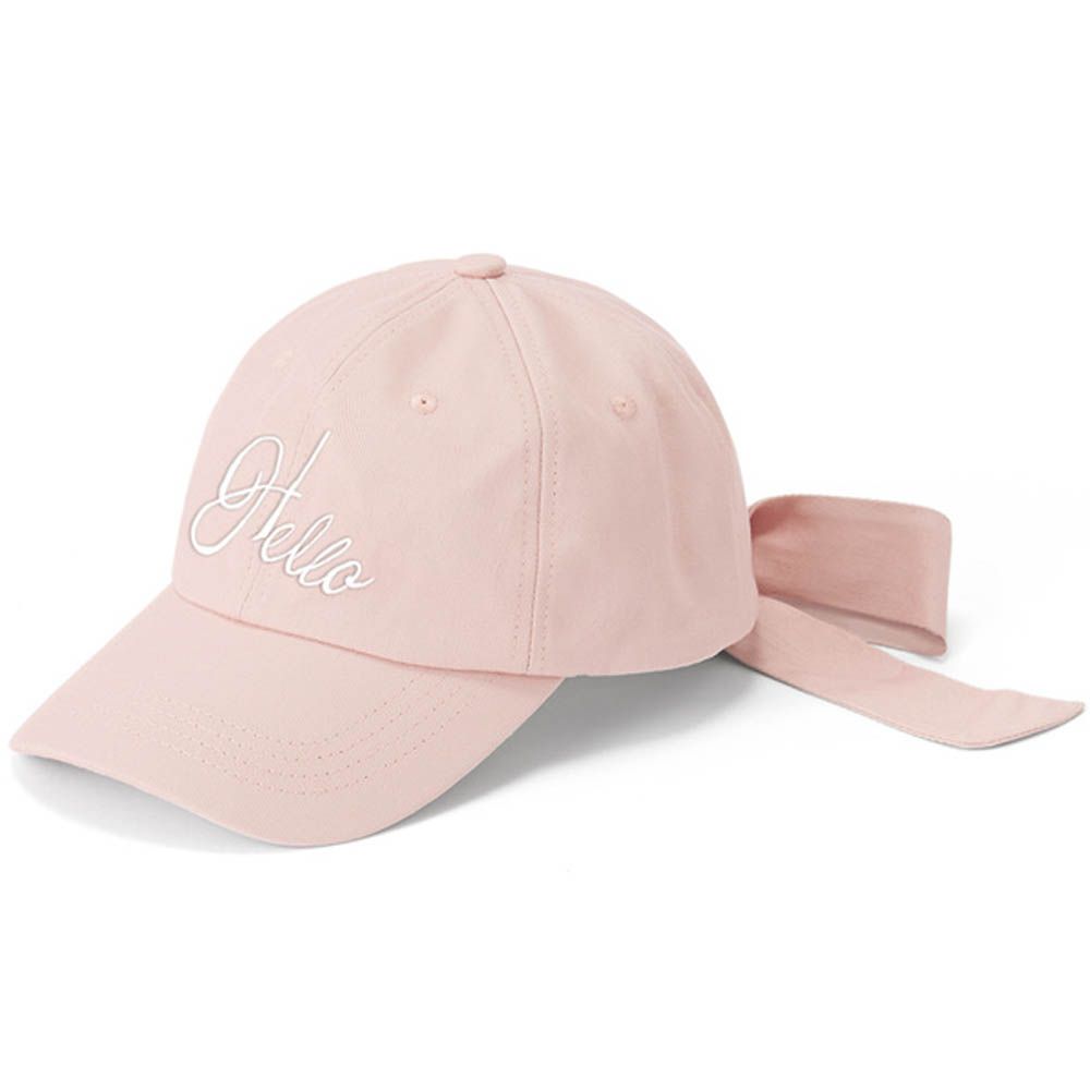 美式風刺繡亮麗綁帶棒球帽-粉紅 (F)