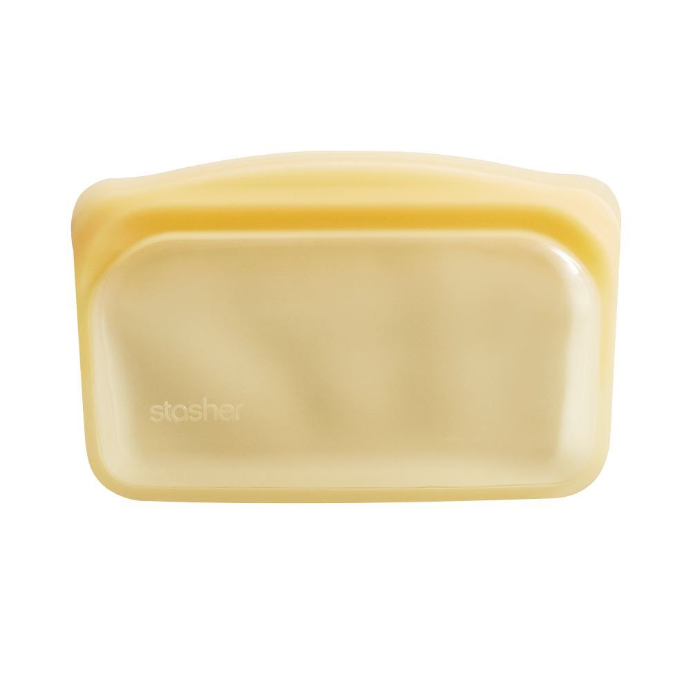 美國 Stasher - 食品級白金矽膠密封食物袋-長形-長形-黃 (355ml)