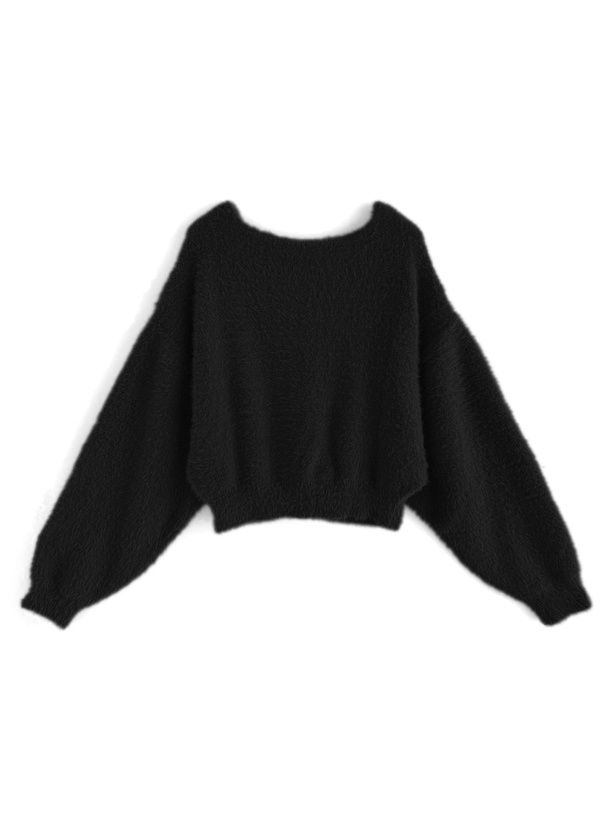 日本 GRL - 溫柔V領珍珠釦短絨小外套-黑 (F)