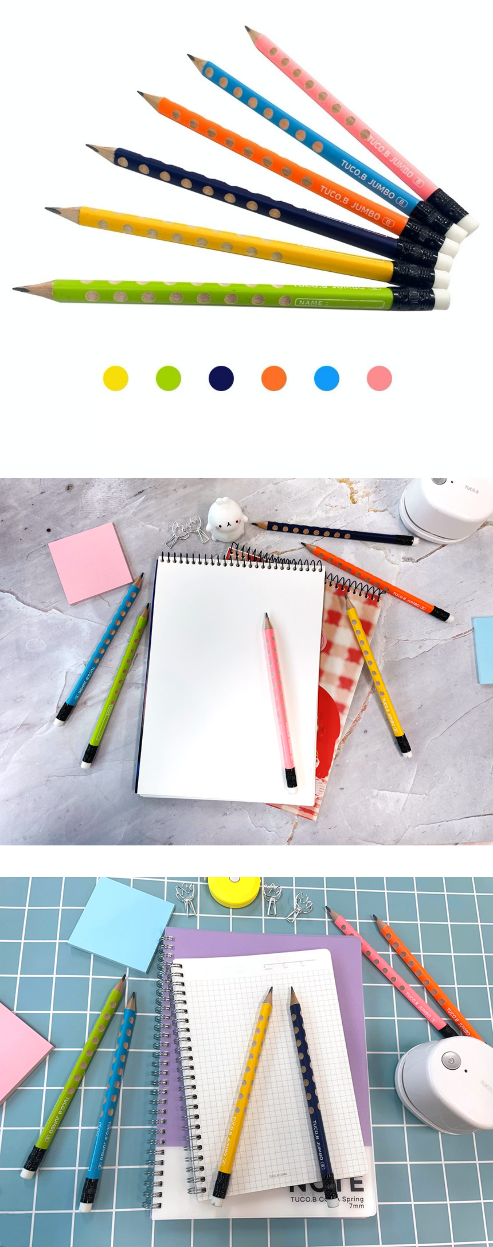 韓國 TUCO.B - COMA握姿養成三角洞洞鉛筆B-加粗-12入