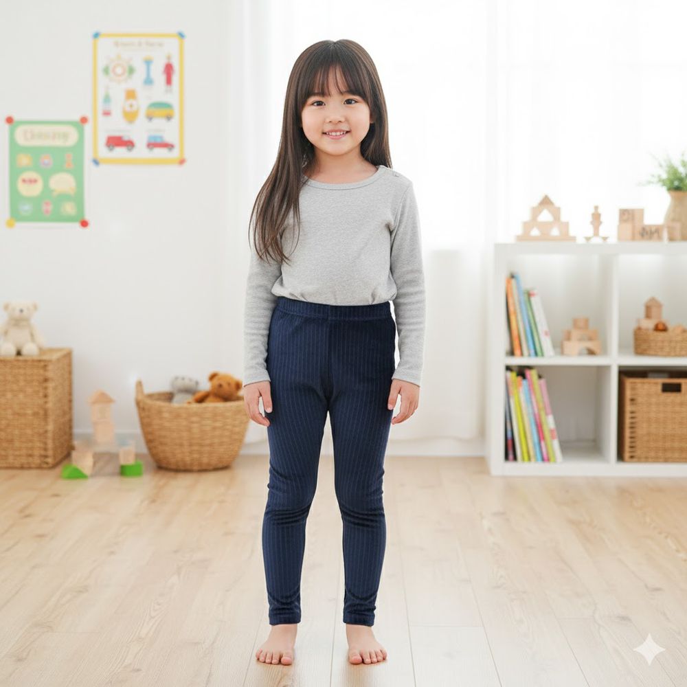 10分軟綿彈性內搭褲-深藍色