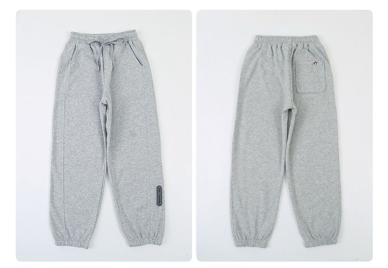 運動縮口長褲-灰色