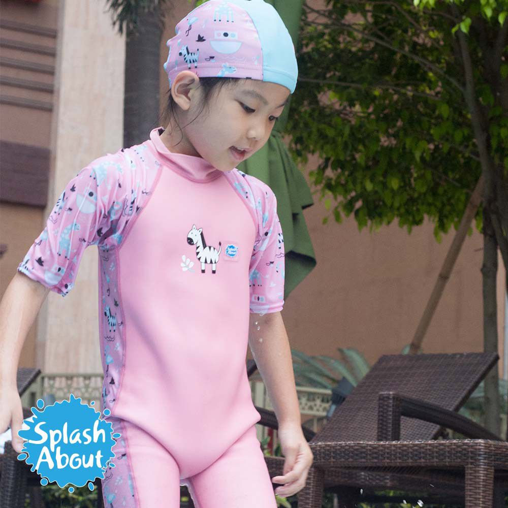 Splash About 潑寶 - UV Combie 兒童防寒泳裝-粉紅動物園