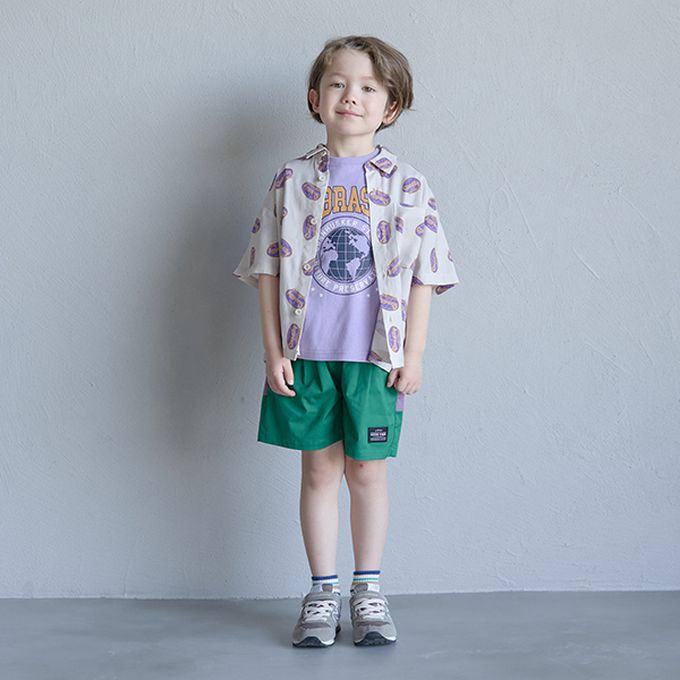 日本 b-ROOM - 撞色大口袋帥氣短褲(4分丈)-卡其