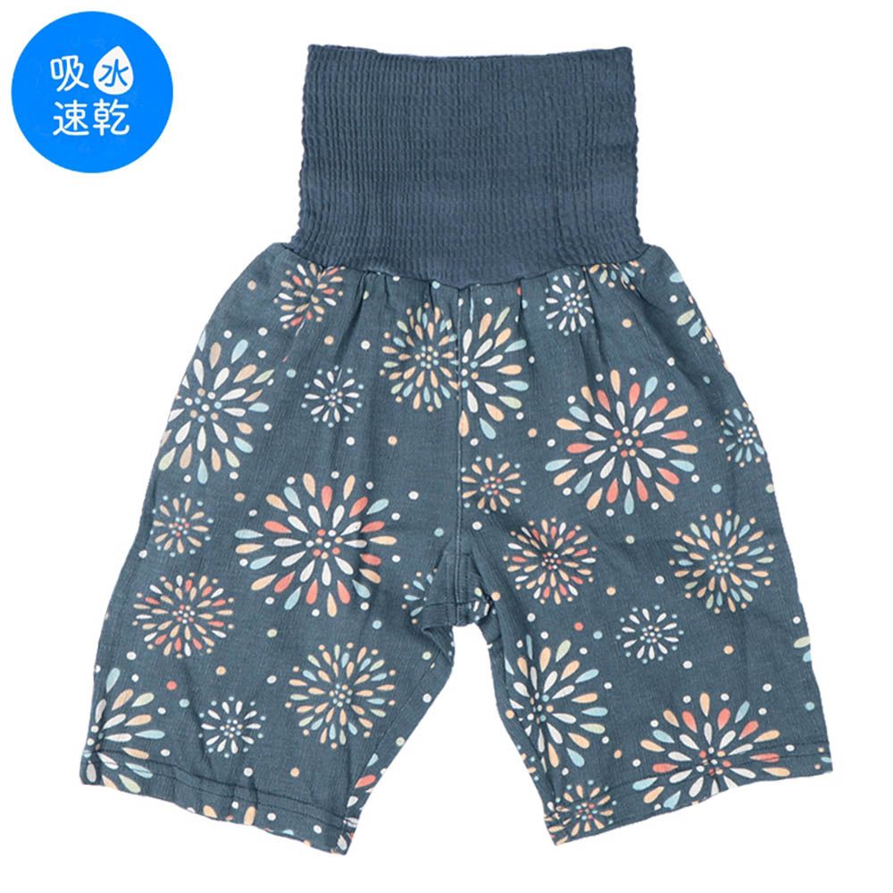 家居褲-附肚圍 煙火-藍色