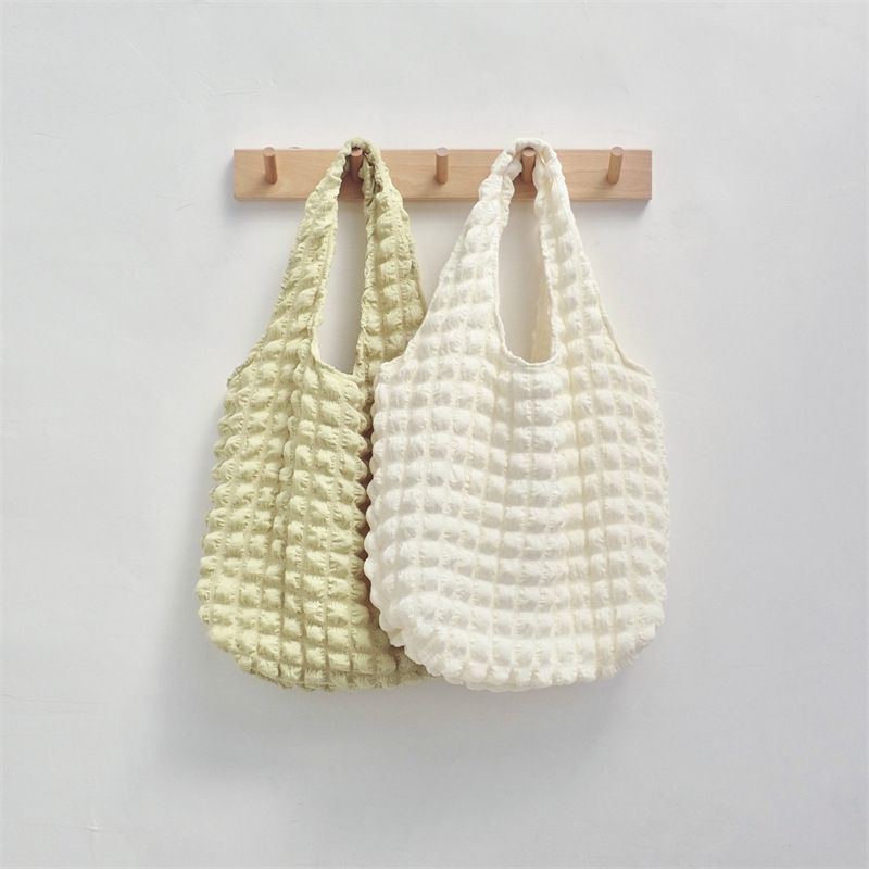 奶油泡泡雲朵手提包/肩背包-無拉鍊款-粉色 ((30+22)x39x8cm)