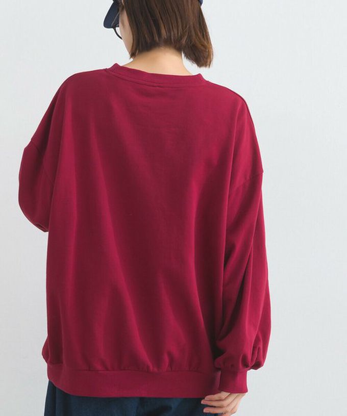 日本 Lupilien - 線條貓咪印花裏毛長袖上衣-藍