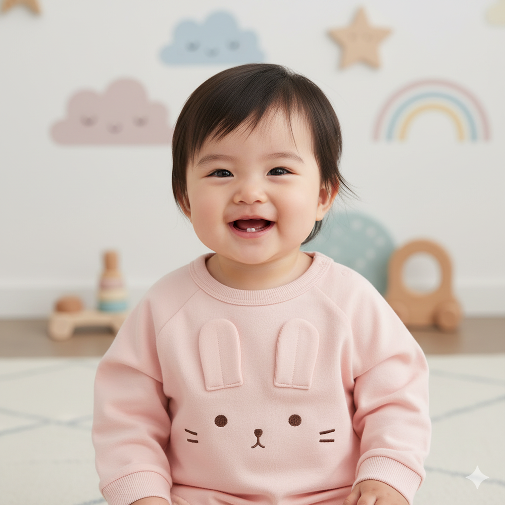 寶寶長大的第一件上衣--粉紅色